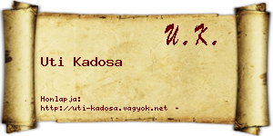 Uti Kadosa névjegykártya